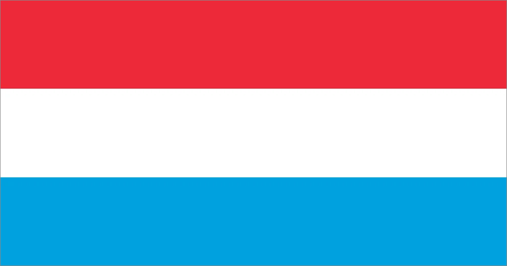 A horizontal tricolor flag with red at the top, white in the middle, and blue at the bottom.