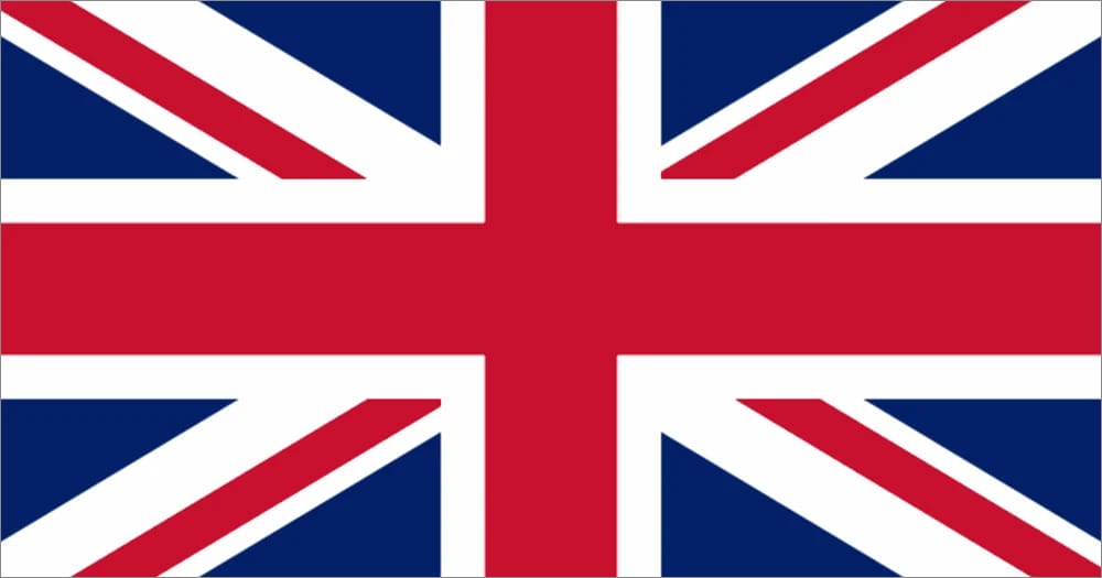 Union Jack, the national flag of the United Kingdom, featuring red, white, and blue in a distinctive cross design.