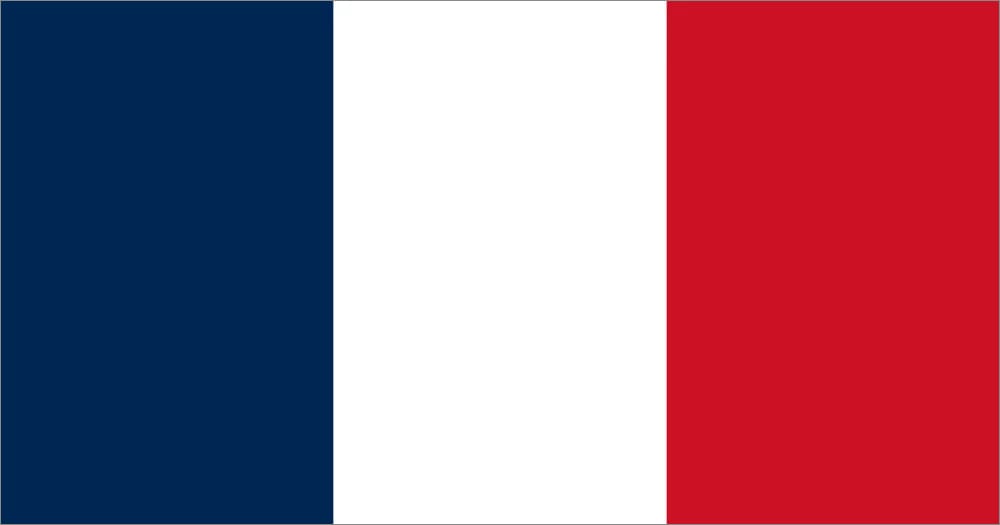 French flag with vertical stripes of blue, white, and red.