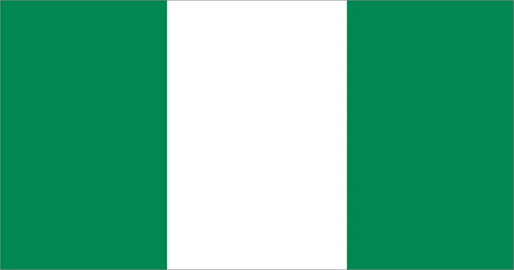 Flag of Nigeria, featuring three vertical bands of green, white, and green.