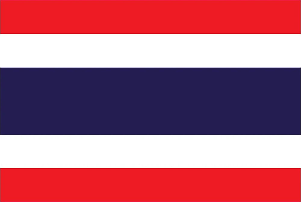 Flag of Thailand featuring red, white, and blue horizontal stripes.