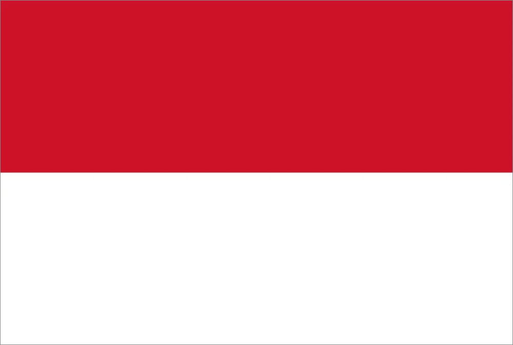 Red and white horizontal stripes representing the national flag of Indonesia.