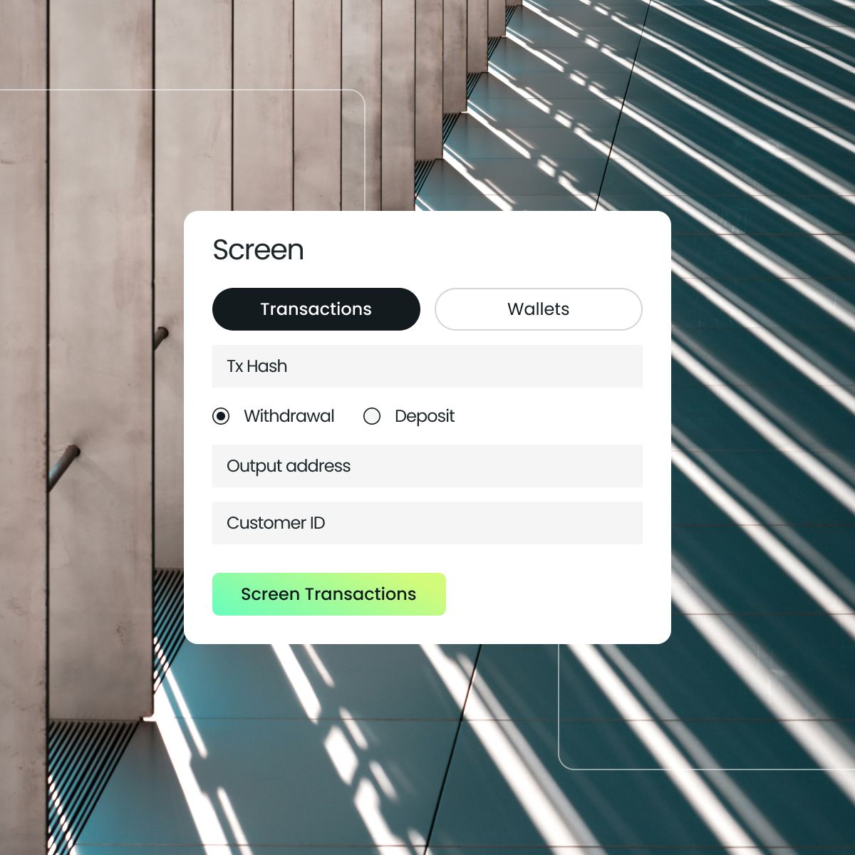 Monitor transactions and screen wallet addresses more efficiently than ever