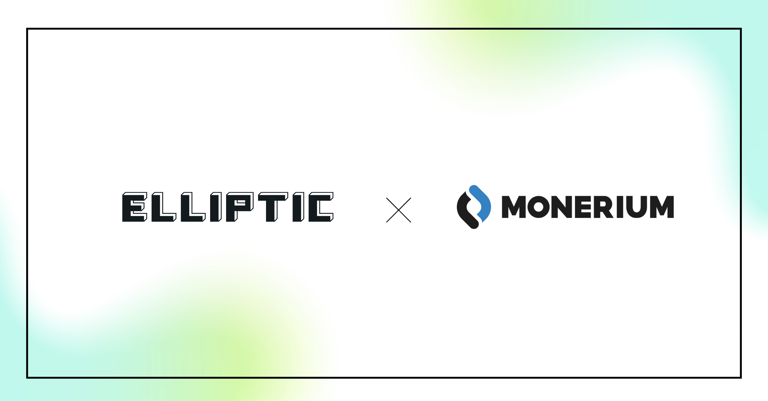 ELLIPTIC x MONERIUM logo collaboration graphic.
