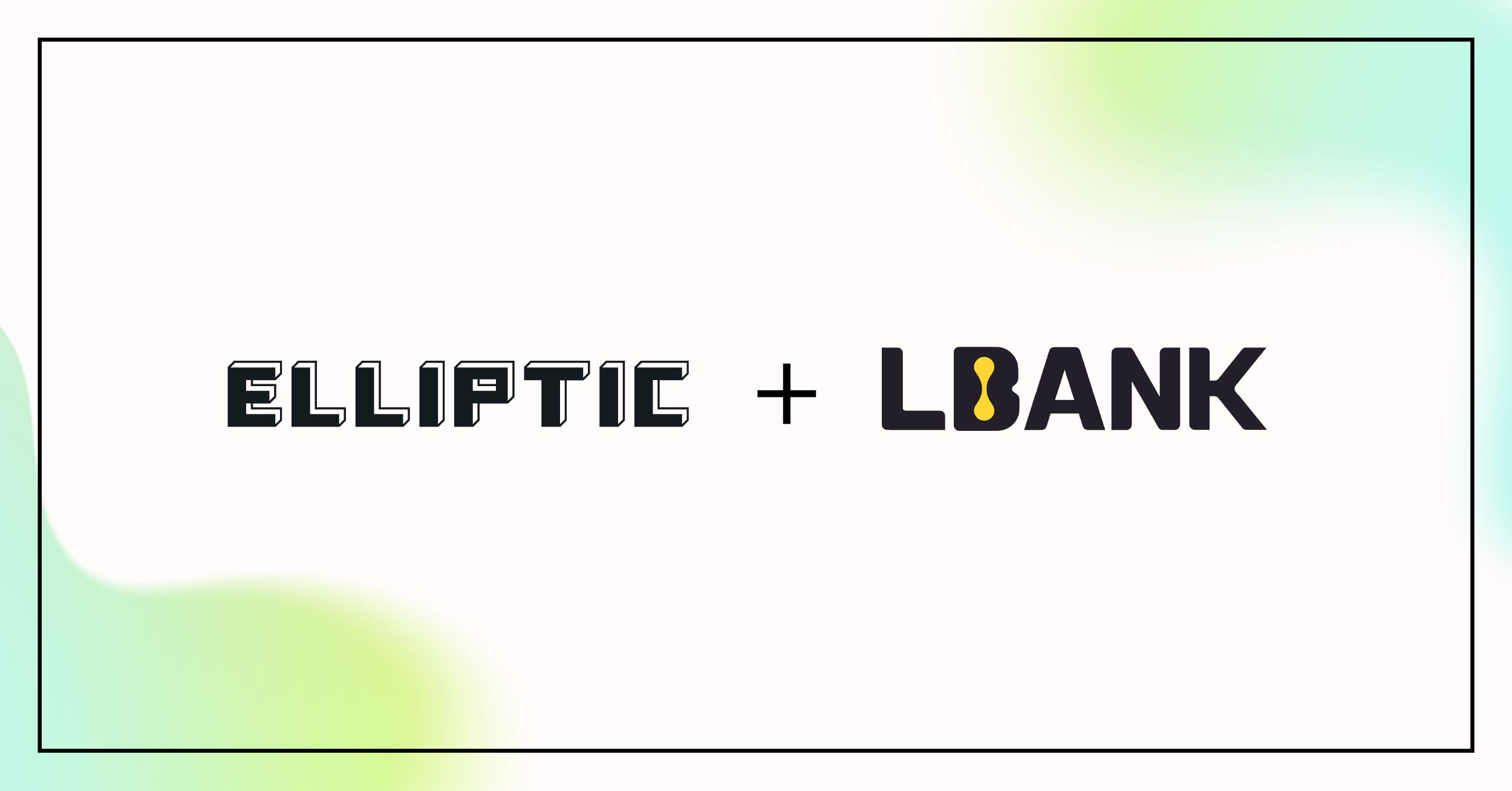 Elliptic + Lbank logo collaboration graphic with a gradient background.