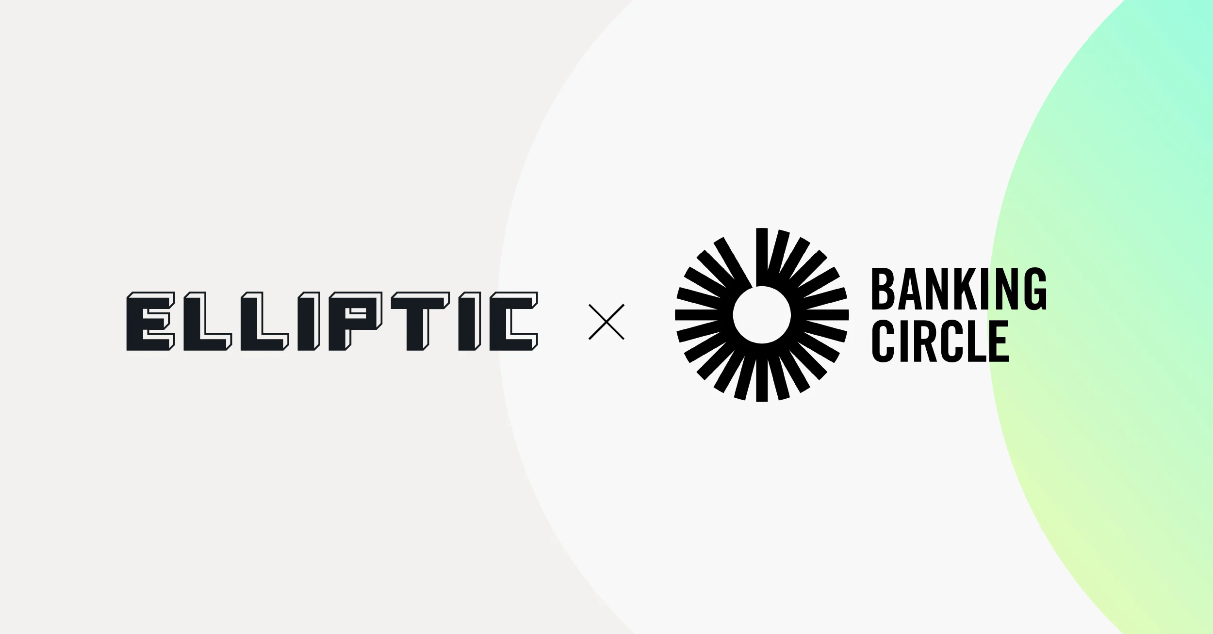 ELLIPTIC x BANKING CIRCLE logo collaboration graphic.